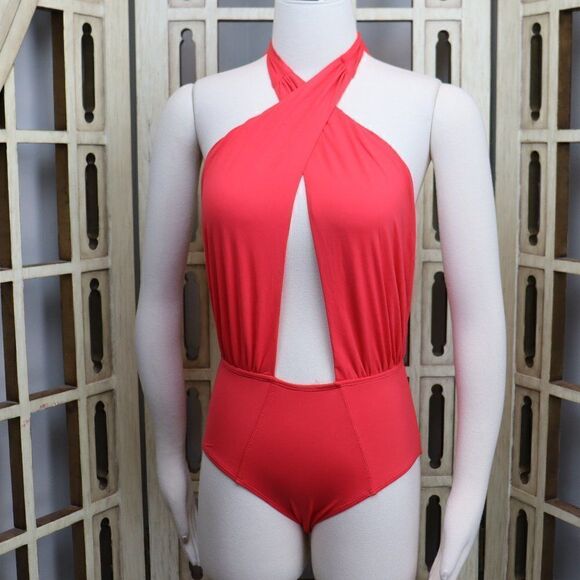 ENVYA Kaleen Front Cross Halter Neck One-Piece Size S New - Picture 2 of 13